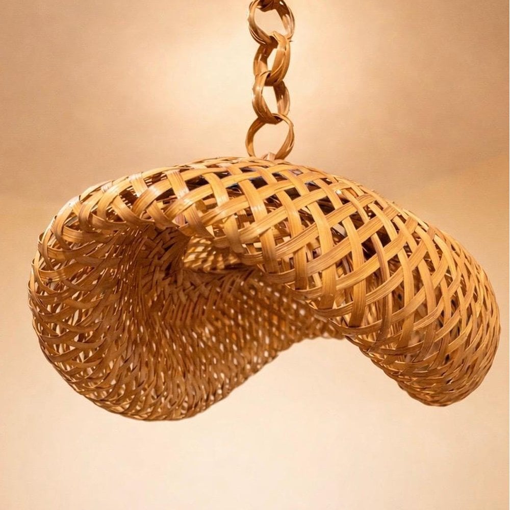 Handcrafted Bamboo Wave Pendant Lamp